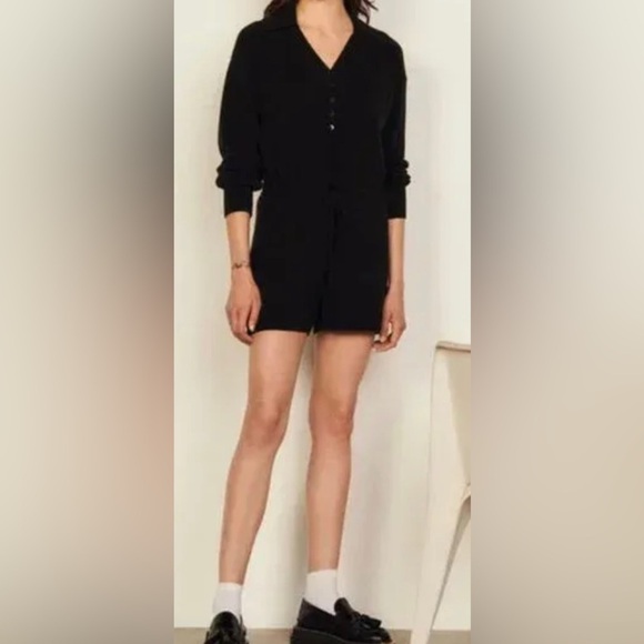 Sandro Marcie Long Sleeve Cashmere Romper - NWT - Size 38 (US 6) - Picture 3 of 14